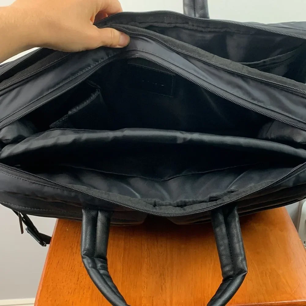 VAIO Sony black nylon shoulder crossbody messenger laptop bag briefcase